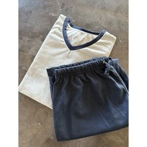 The White Company London for Qatar Air Pajama Set Grey Navy Mens M Loungewear